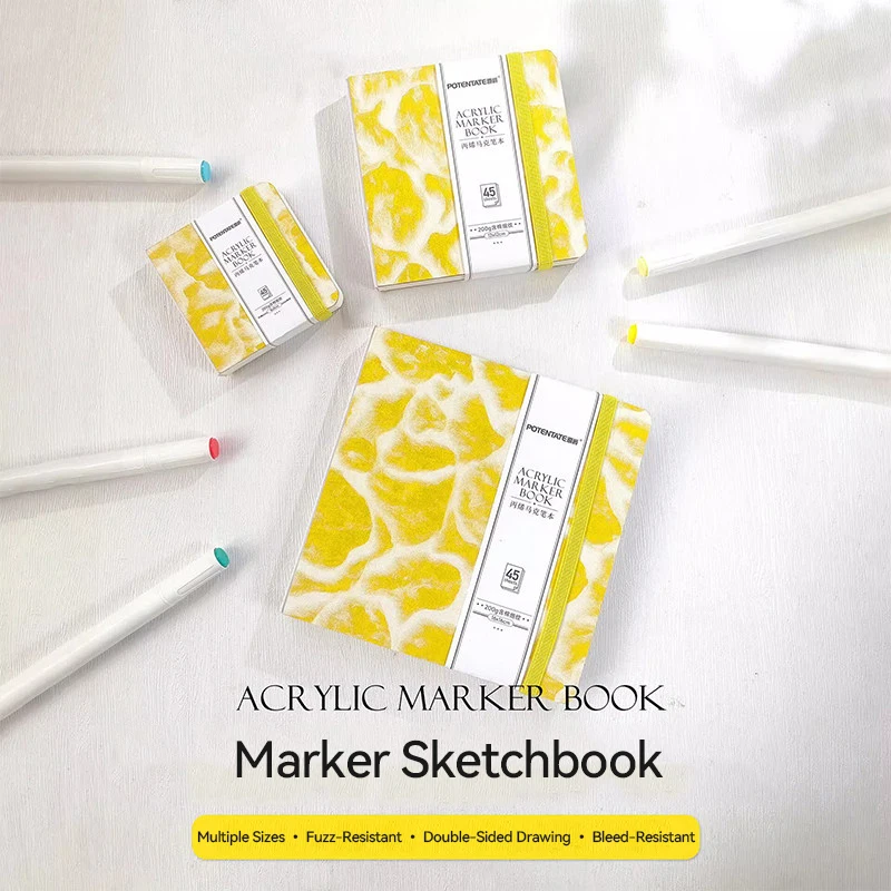 POTENTATE Acrylic Marker Book 200gsm 45Sheets Sketch Painting Drawing Notepad Thickened Sketchbook for Hand-Painting Marker Book
POTENTATE Acrylic Marker Book 200gsm 45Sheets Sketch Painting Drawing Notepad Thickened Sketchbook for Hand-Painting Marker Book