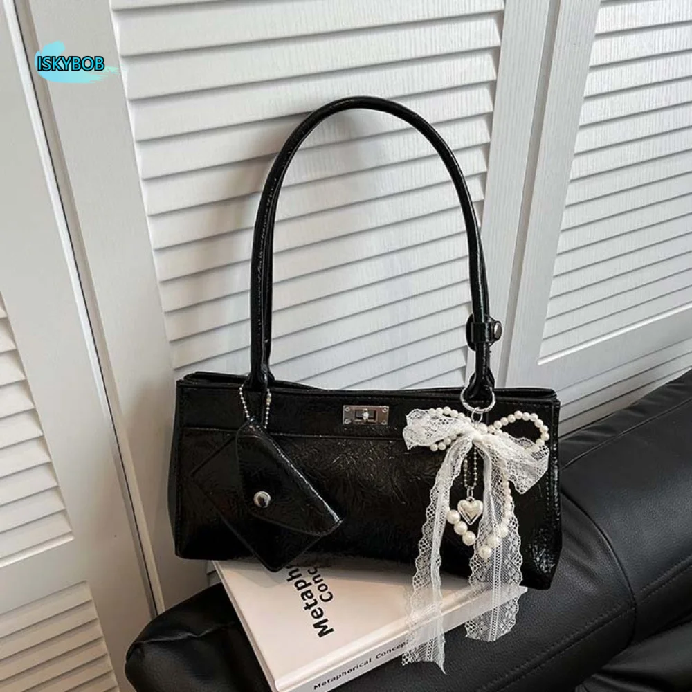 All-match Sweet French Stick Handbag Lace Hanging Pouch PU Shoulder Bag Bow Ribbon Solid Color Texture Underarm Bags Daily
All-match Sweet French Stick Handbag Lace Hanging Pouch PU Shoulder Bag Bow Ribbon Solid Color Texture Underarm Bags Daily