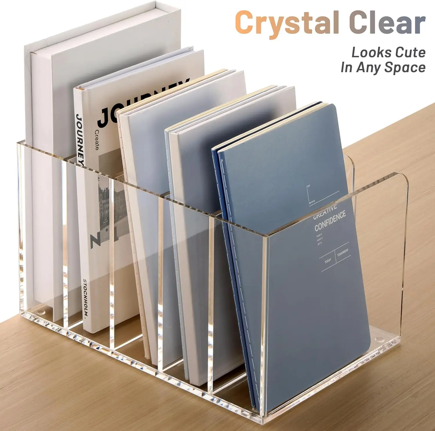 Clear Acrylic Magazine File Holder Desk Organizer for Office Organization and Storage Compartments Bookshelf
Clear Acrylic Magazine File Holder Desk Organizer for Office Organization and Storage Compartments Bookshelf