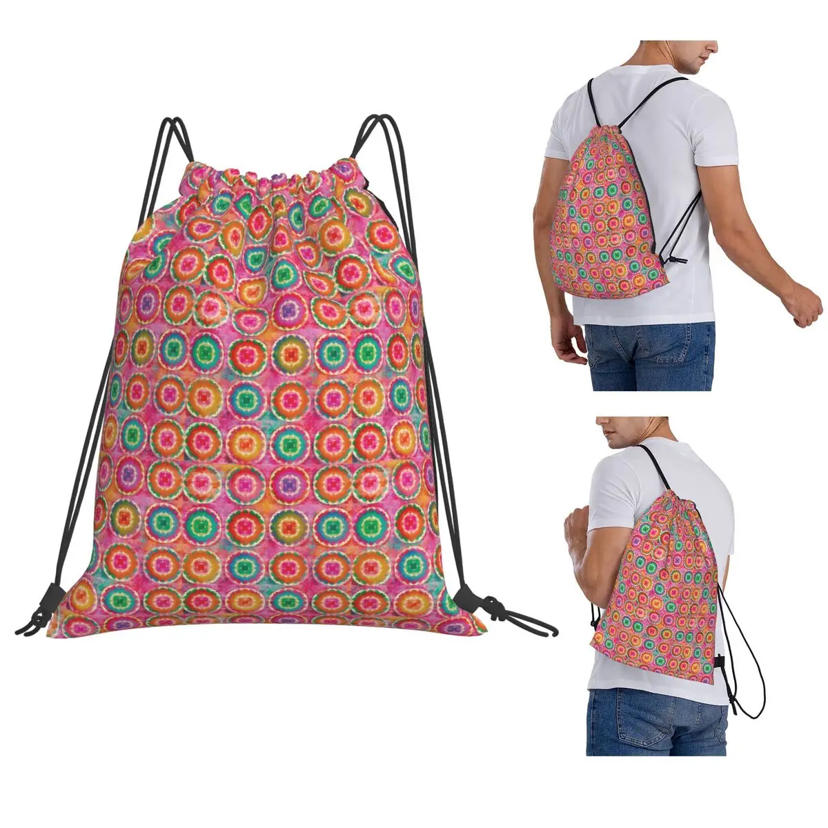 Pink Faux Patchwork Backpacks Portable Drawstring Bags Storage Bag Book Bags for Travel Students
Pink Faux Patchwork Backpacks Portable Drawstring Bags Storage Bag Book Bags for Travel Students