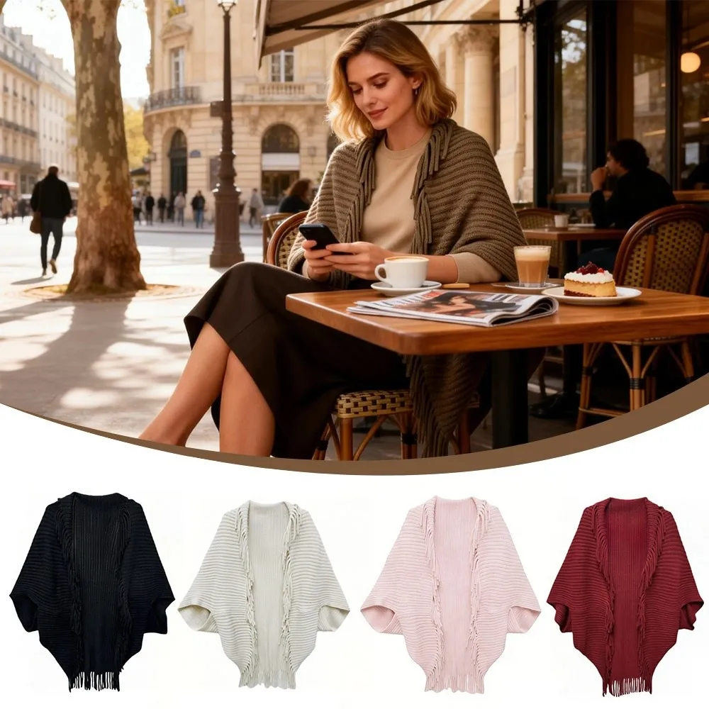 Outfit Accessory Fringe Women's Shawl V-neck Mid-Length Knitted Cardigan Soft Loose Fit Cloak Scarves Mom Gift
Outfit Accessory Fringe Women's Shawl V-neck Mid-Length Knitted Cardigan Soft Loose Fit Cloak Scarves Mom Gift