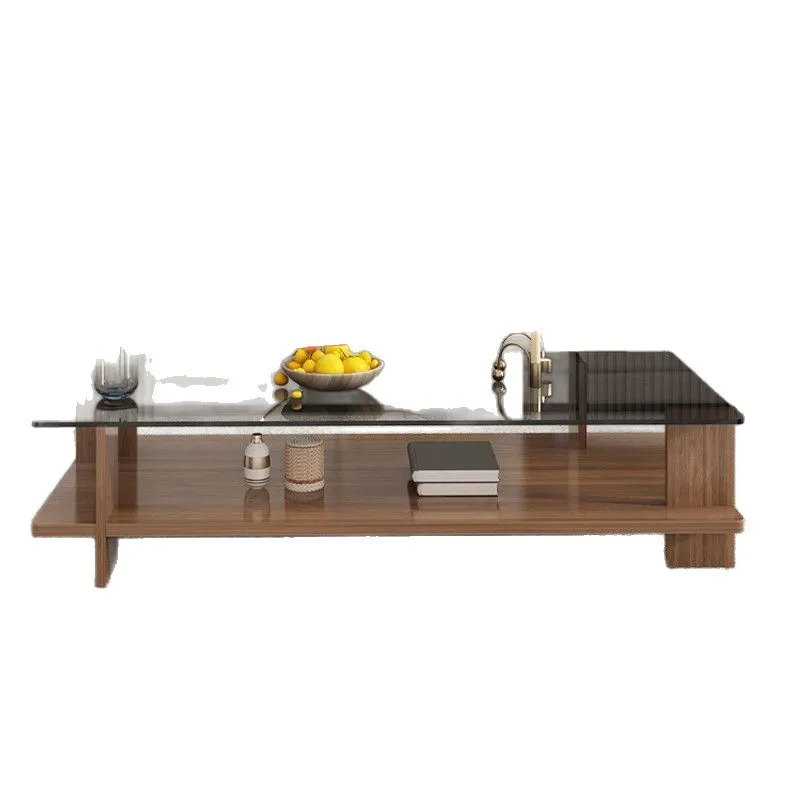 Tempered glass coffee table, small apartment, living room for home use, modern simplicity 
Tempered glass coffee table, small apartment, living room for home use, modern simplicity