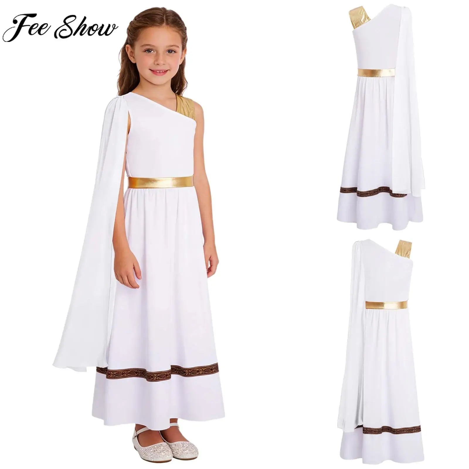 Kids Girl Sleeveless Toga Dress Halloween Ancient Greek Roman Athena Goddesses Princess Angel Cosplay Costume Worship Choir Robe
Kids Girl Sleeveless Toga Dress Halloween Ancient Greek Roman Athena Goddesses Princess Angel Cosplay Costume Worship Choir Robe