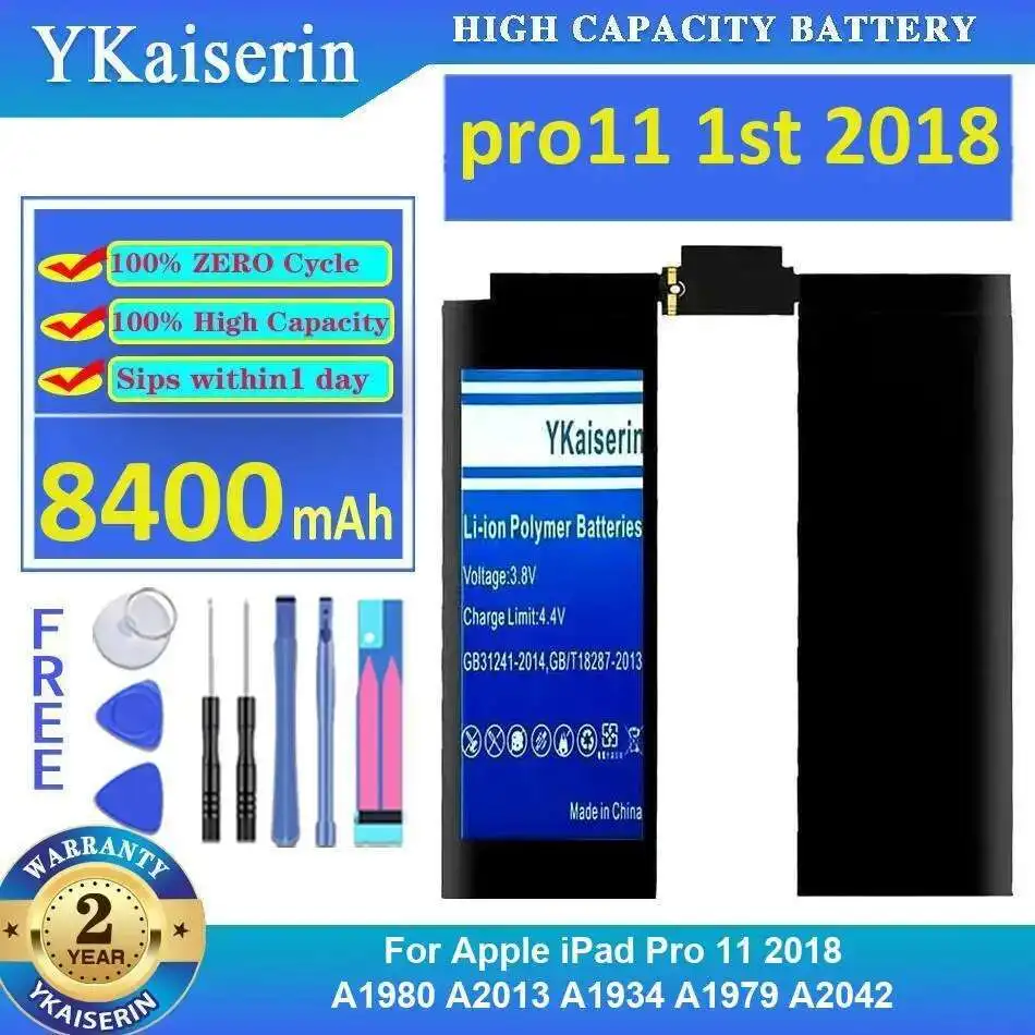 Замена премиум-класса 8400 мАч для Apple iPad Pro 11 2018 A1980 A2013 A1934 A1979 A2042 pro11 Прочный аккумулятор для первого планшета
Замена премиум-класса 8400 мАч для Apple iPad Pro 11 2018 A1980 A2013 A1934 A1979 A2042 pro11 Прочный аккумулятор для первого планшета