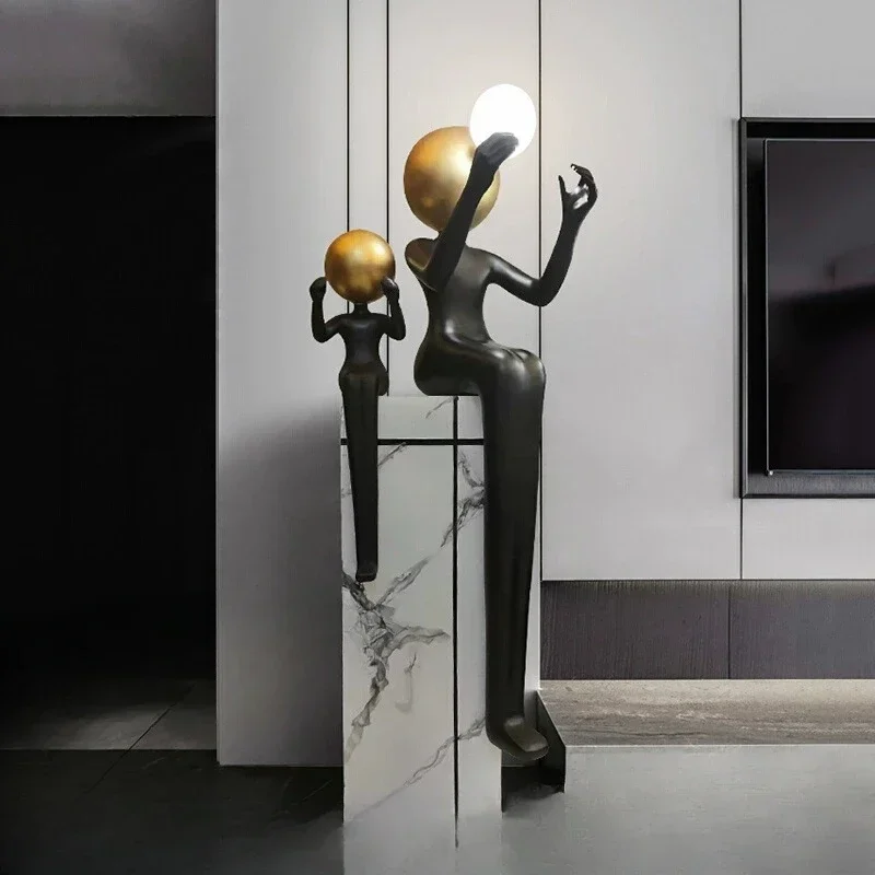 Art: humanoid sculpture, floor lamp, light luxury, living room, abstract figures, creative vertical ornaments, lamp
Art: humanoid sculpture, floor lamp, light luxury, living room, abstract figures, creative vertical ornaments, lamp