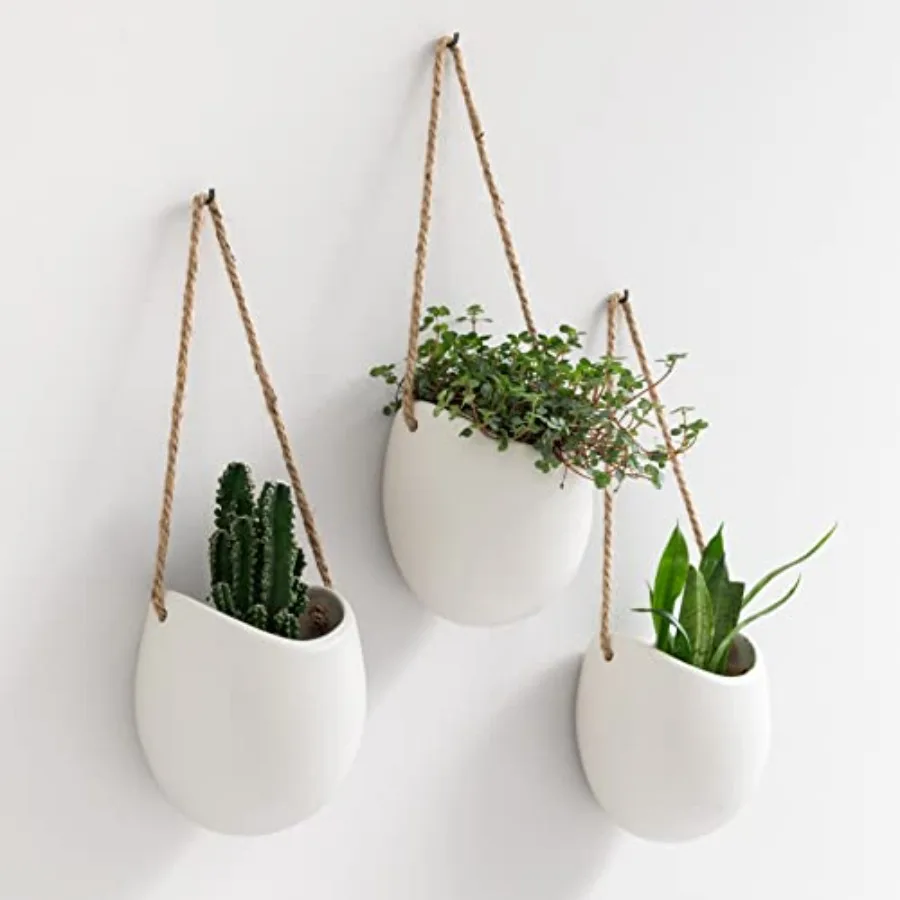 Wall Planters -Ellie- Hanging Ceramic Plant Pots 3 Pieces Wall Decoration for Indoors Balcony and Garden
Wall Planters -Ellie- Hanging Ceramic Plant Pots 3 Pieces Wall Decoration for Indoors Balcony and Garden