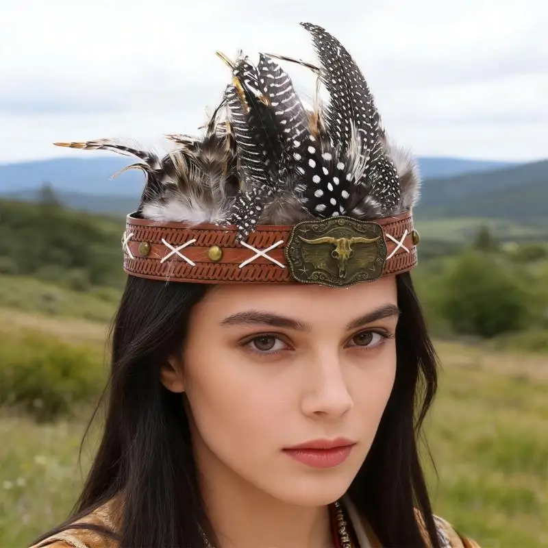 39BB Bohemian Styles Feathered Headband With Ethinc Detail For Women Music Festival
39BB Bohemian Styles Feathered Headband With Ethinc Detail For Women Music Festival