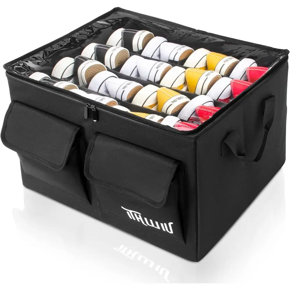 Складной органайзер для обуви на 16 пар с прозрачной крышкой и прочными ручками для хранения в шкафу, черный
Складной органайзер для обуви на 16 пар с прозрачной крышкой и прочными ручками для хранения в шкафу, черный