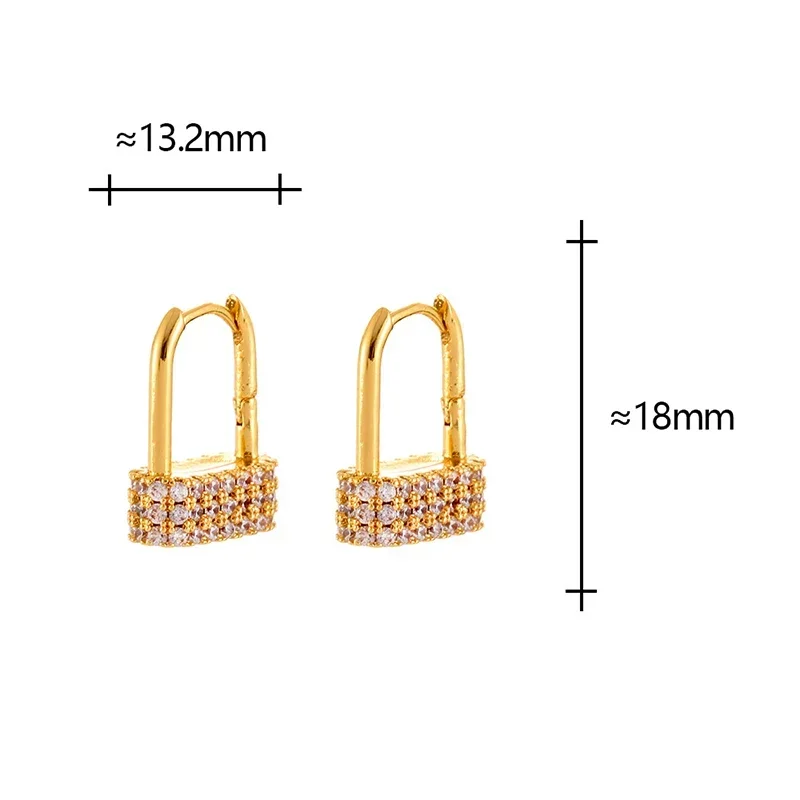 Real 925 Sterling Silver 18K Gold Zircon Lock Hoop Earrings for Women Trendy Geometric Fine Jewelry Minimalist Accessories
Real 925 Sterling Silver 18K Gold Zircon Lock Hoop Earrings for Women Trendy Geometric Fine Jewelry Minimalist Accessories