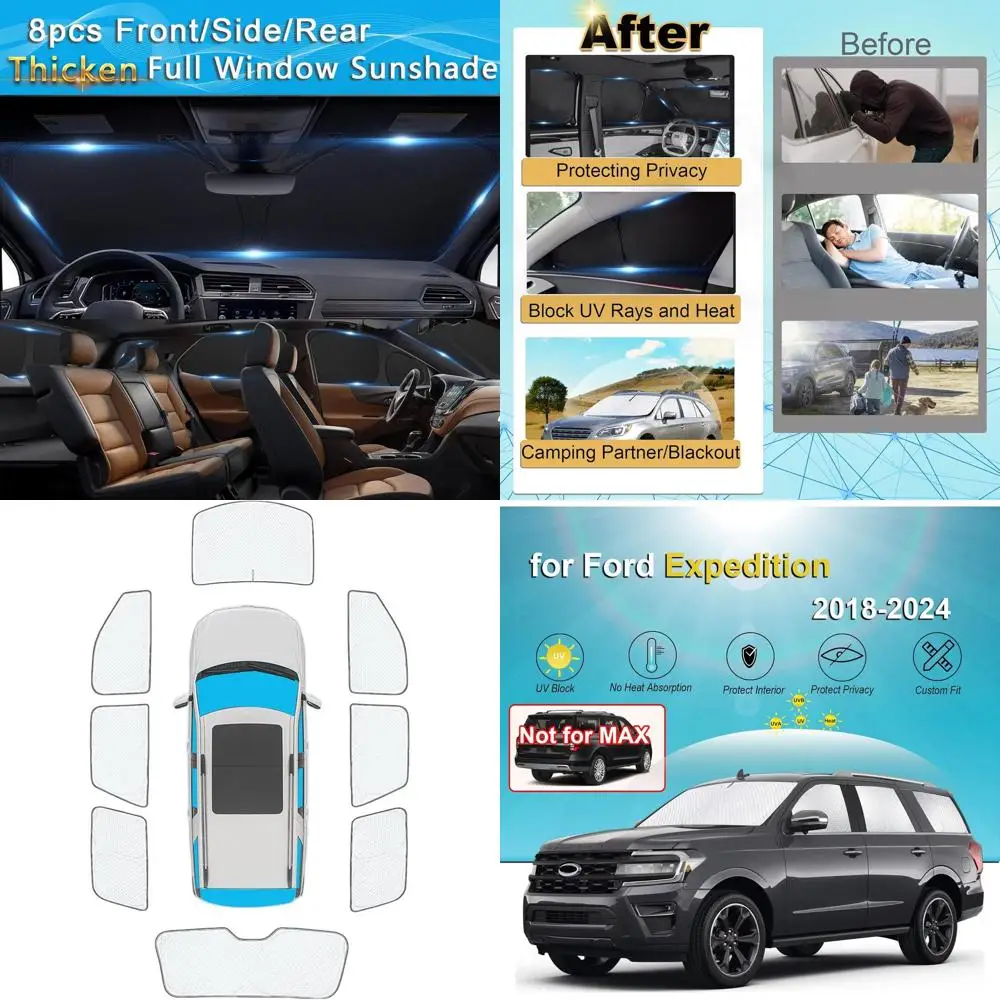 8pcs Enhanced Sun Shades for Expedition SUV 2018-2024, Car Window Covers, UV Protection, Privacy for Outdoor Camping
8pcs Enhanced Sun Shades for Expedition SUV 2018-2024, Car Window Covers, UV Protection, Privacy for Outdoor Camping