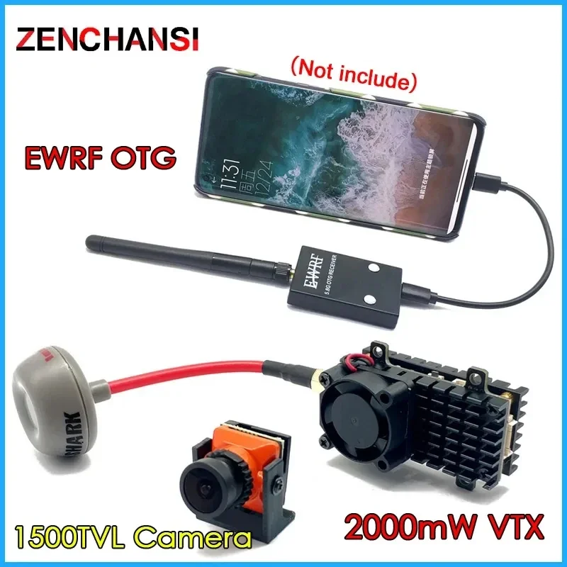 5.8G 2000MW 48CH FPV Wireless Transmitter VTX Range Over 20Km + OTG Receiver UVC + 1500TVL Camera for FPV Camera Kit for plane
5.8G 2000MW 48CH FPV Wireless Transmitter VTX Range Over 20Km + OTG Receiver UVC + 1500TVL Camera for FPV Camera Kit for plane