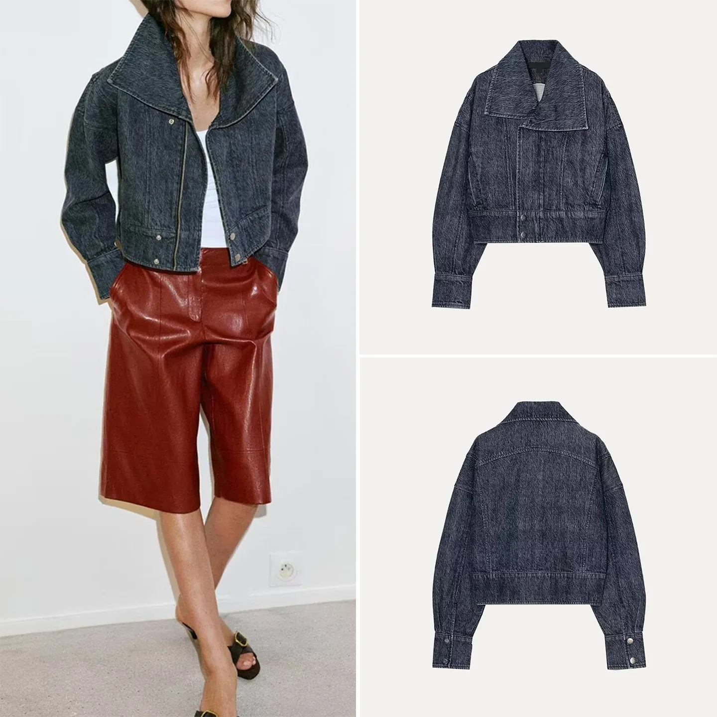 Fashionable Short Denim Jacket Women's Spring 2026 Personality Outerwear Casual Commute Style Loose Fit Long Sleeve Coat
Fashionable Short Denim Jacket Women's Spring 2026 Personality Outerwear Casual Commute Style Loose Fit Long Sleeve Coat