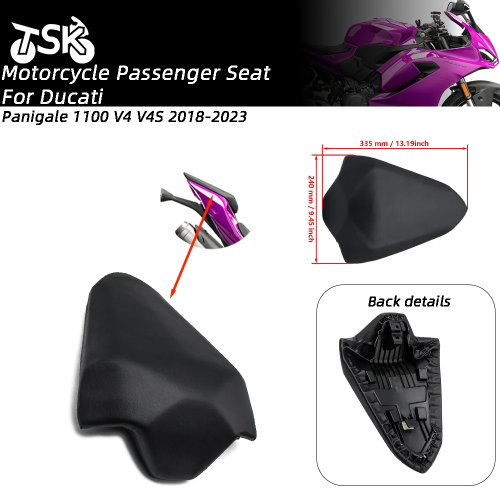 Motorcycle Black Seat Rear Pillion Passenger Rear Seat Assy For Ducati Panigale 1100 2018-2023 V4/V4S Black Synthetic leather
Motorcycle Black Seat Rear Pillion Passenger Rear Seat Assy For Ducati Panigale 1100 2018-2023 V4/V4S Black Synthetic leather