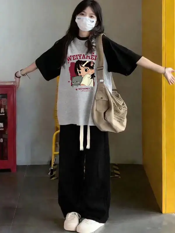 plus Size Casual Summer Set Women's T-Shirt Long Pants Two-Piece Suit Shoulder Sleeve Insert Design Comfortable Loose Fit
plus Size Casual Summer Set Women's T-Shirt Long Pants Two-Piece Suit Shoulder Sleeve Insert Design Comfortable Loose Fit