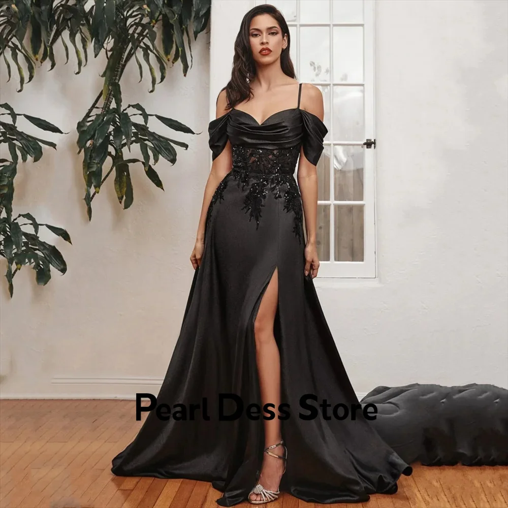 Off Shoulder Black Evening Dress Lace Embroidered Ball Dress 2024 Side Split Party Dress
Off Shoulder Black Evening Dress Lace Embroidered Ball Dress 2024 Side Split Party Dress
