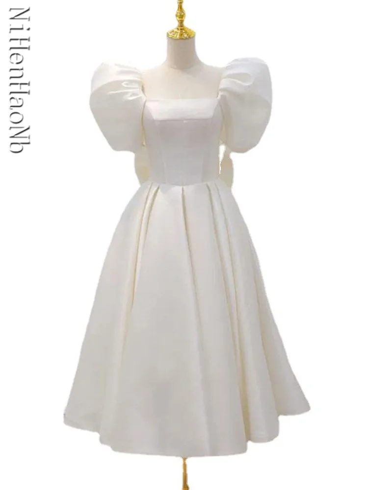 Elegant Prom Evening Quinceanera Dresses White Midi Dresses for Women 2023 Summer Sexy Puff Sleeve Party Vestido
Elegant Prom Evening Quinceanera Dresses White Midi Dresses for Women 2023 Summer Sexy Puff Sleeve Party Vestido