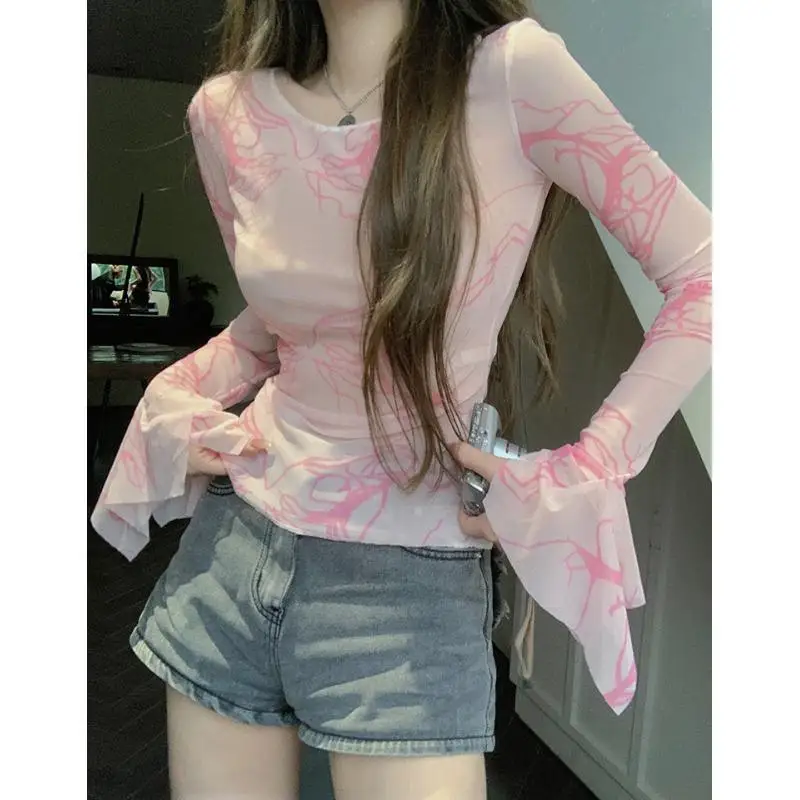Women New Fashion Butterfly Sleeve Elastic Slim O-neck Tops Summer Thin Sexy Perspective Sunscreen Long Sleeve Pullovers
Women New Fashion Butterfly Sleeve Elastic Slim O-neck Tops Summer Thin Sexy Perspective Sunscreen Long Sleeve Pullovers