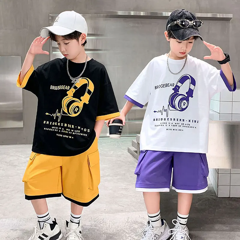 Fashion Stylish Kids Boys Top and Bottom Set Summer Tracksuit Streetwear Children New Trend Short Sleeve Clothes Suit Age 5-14 Y
Fashion Stylish Kids Boys Top and Bottom Set Summer Tracksuit Streetwear Children New Trend Short Sleeve Clothes Suit Age 5-14 Y