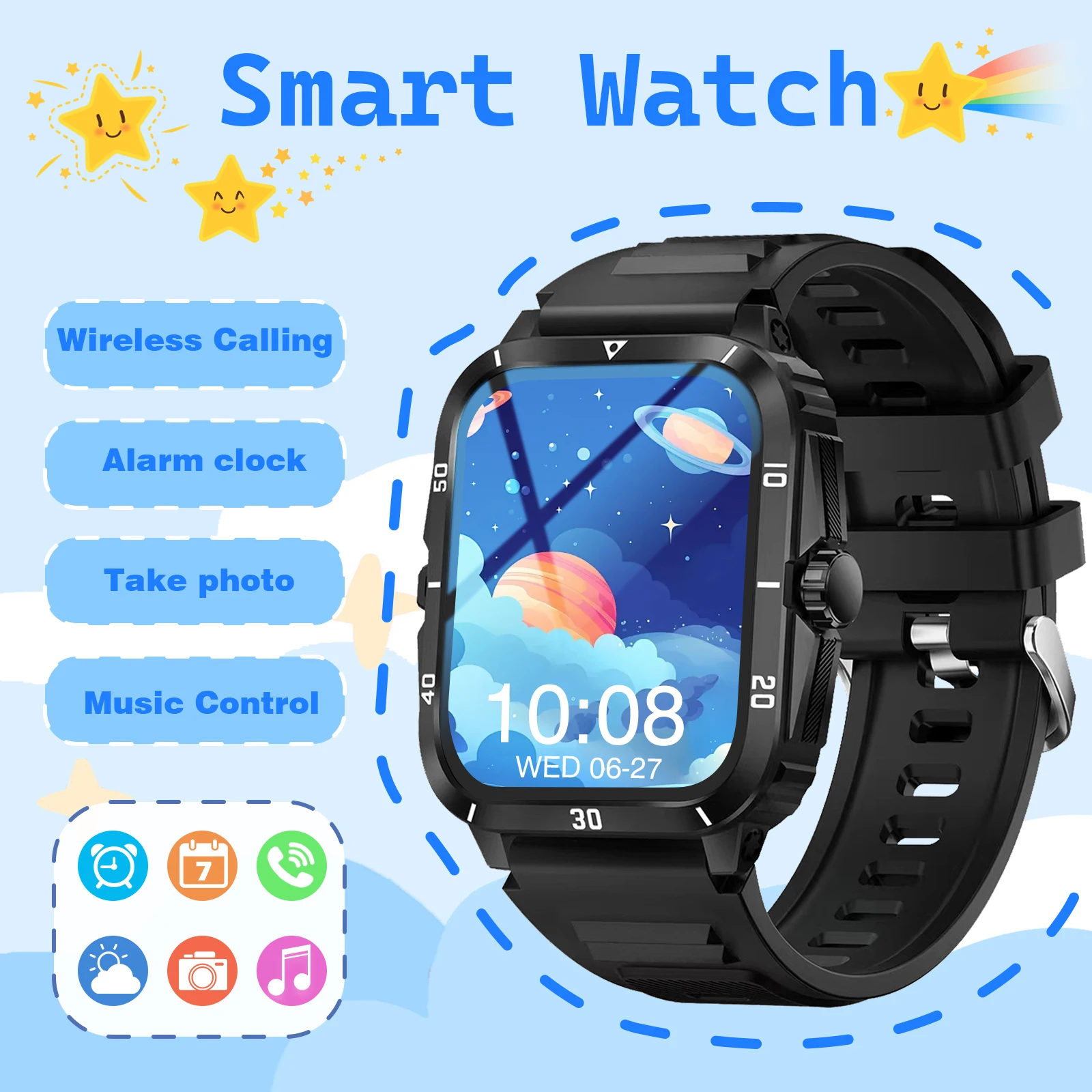 Smart Watch, Multi-sport Mode, Information Reminder View, Sports Watch, Compatible with IPhone/Andriod
Smart Watch, Multi-sport Mode, Information Reminder View, Sports Watch, Compatible with IPhone/Andriod