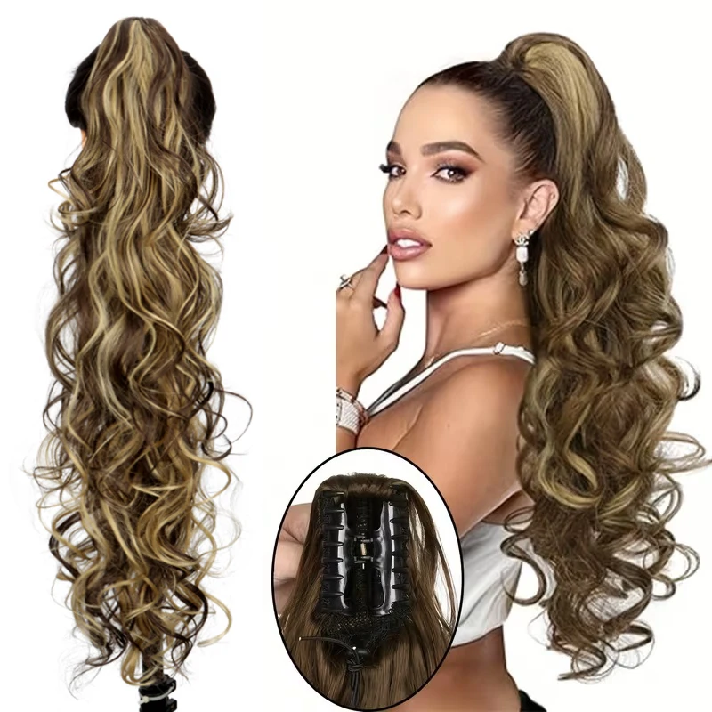 30-дюймовый синтетический зажим для наращивания хвоста, зажим для наращивания волос, длинные вьющиеся волнистые заколки на хвостиках, шиньон для женщин
30-дюймовый синтетический зажим для наращивания хвоста, зажим для наращивания волос, длинные вьющиеся волнистые заколки на хвостиках, шиньон для женщин