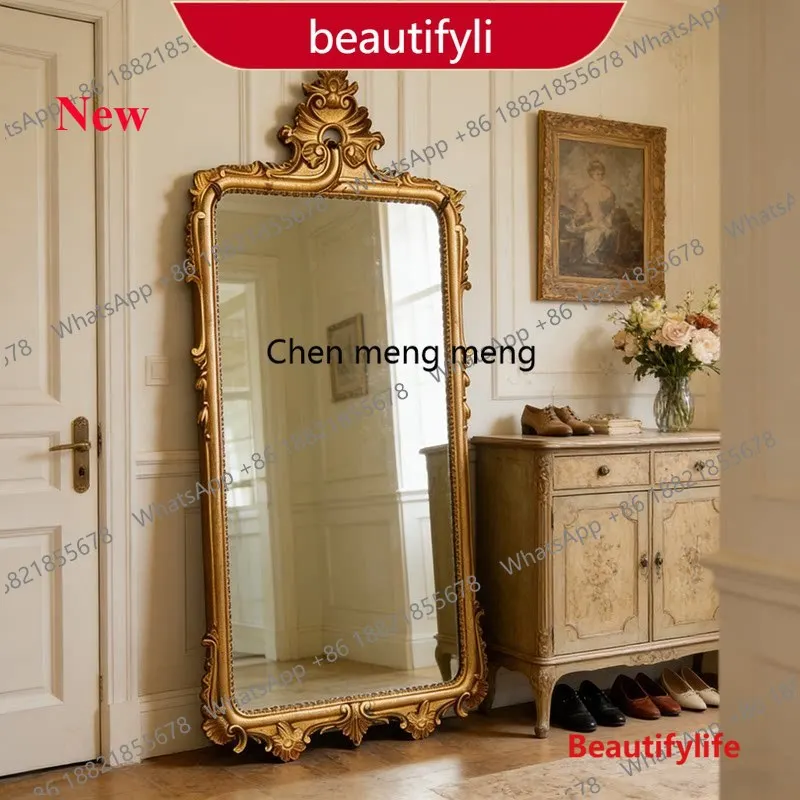 French floor-to-ceiling mirror household retro full-body mirror European-style living room wall full-body mirror American-st aA1
French floor-to-ceiling mirror household retro full-body mirror European-style living room wall full-body mirror American-st aA1