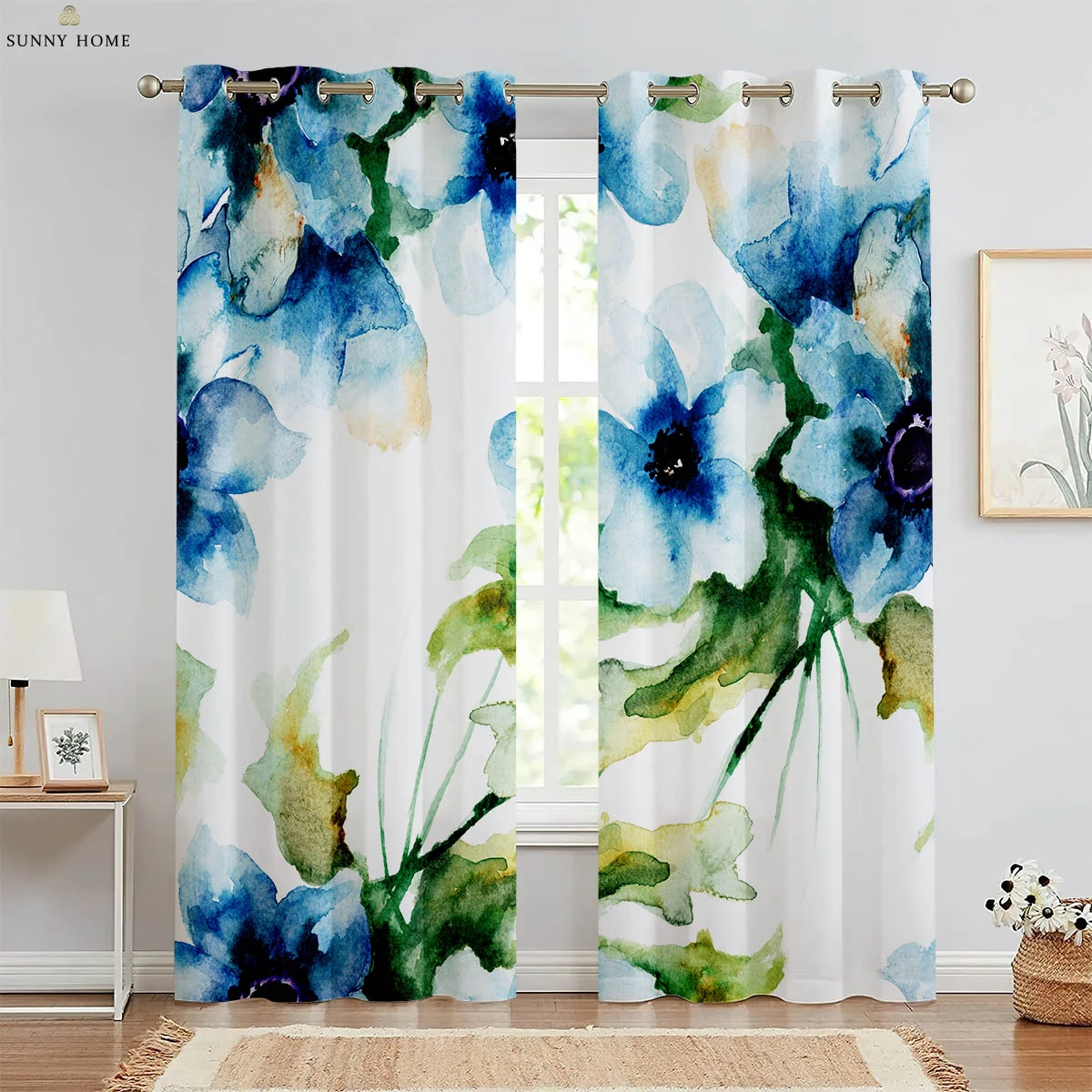 Watercolor Floral Print Curtains Pastoral Style Polyester Fiber Machine Washable Bedroom Living Room Decorative Curtains 2 Pcs
Watercolor Floral Print Curtains Pastoral Style Polyester Fiber Machine Washable Bedroom Living Room Decorative Curtains 2 Pcs