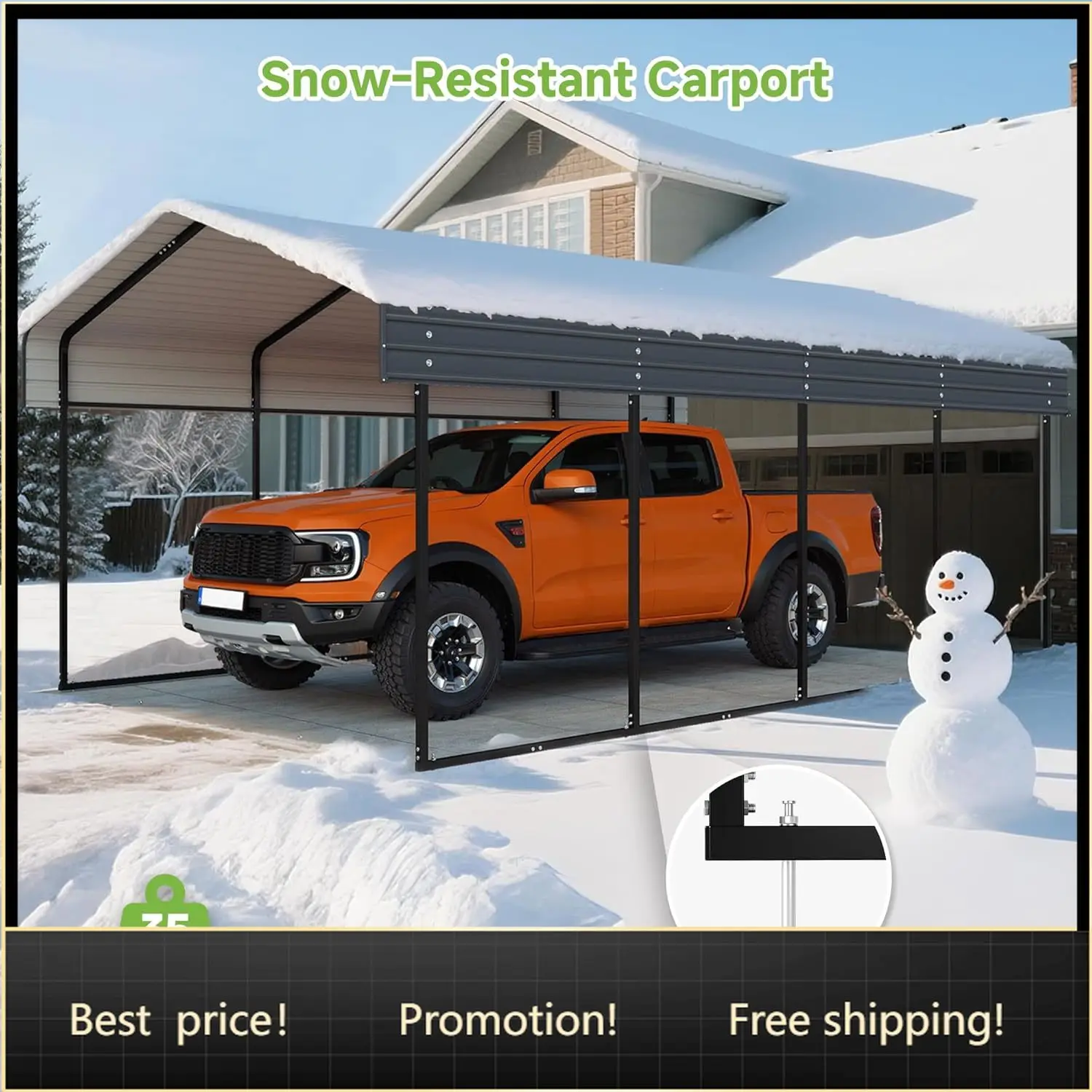 Hot-selling12 x20 Heavy Duty Metal Carport Outdoor Garage Car Shelter Shade with Heavier Frame Galvanized Roof for Car and Boats
Hot-selling12 x20 Heavy Duty Metal Carport Outdoor Garage Car Shelter Shade with Heavier Frame Galvanized Roof for Car and Boats