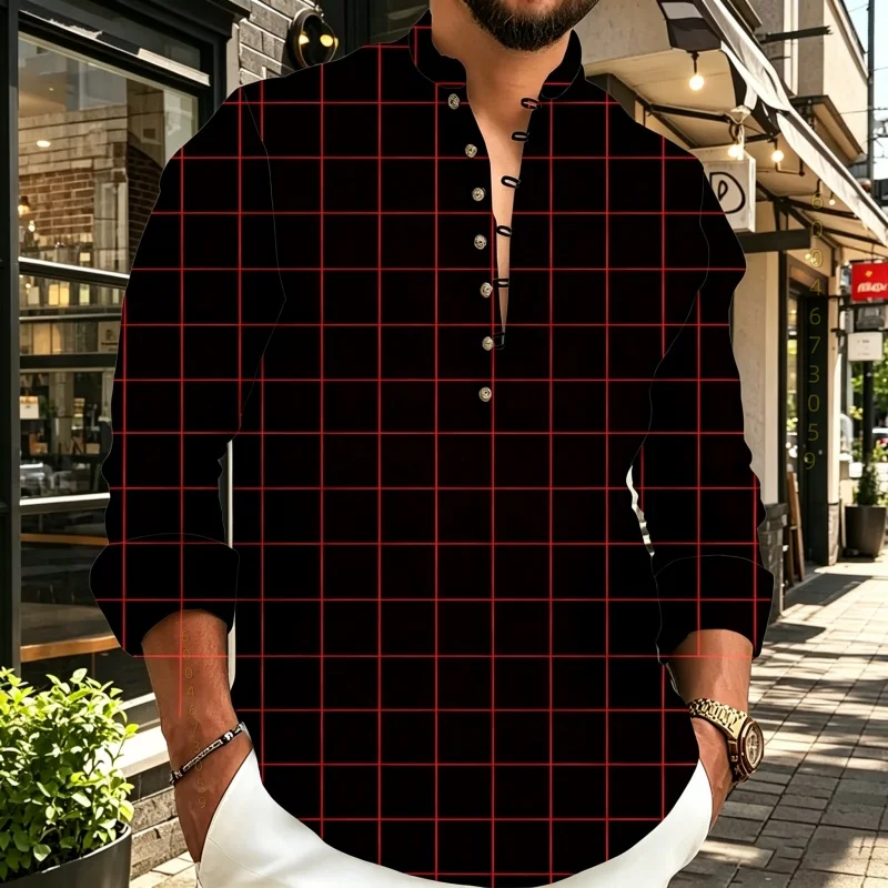 Men's shirt solid color Henry shirt solid color business casual versatile base shirt versatile comfortable casual business top
Men's shirt solid color Henry shirt solid color business casual versatile base shirt versatile comfortable casual business top