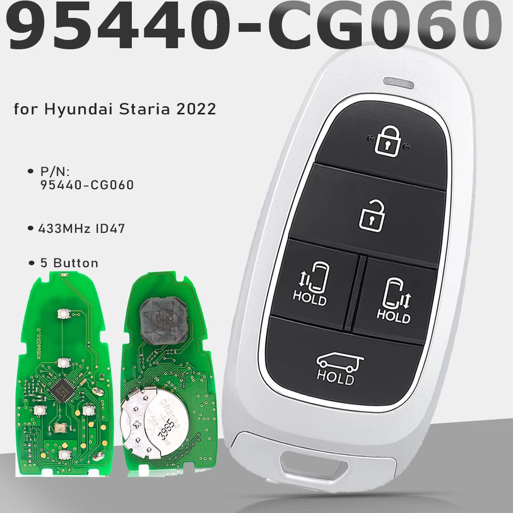 KEYECU 95440-CG060 Keyless Go Smart Remote Key 433 МГц ID47 Fob для Hyundai Staria 2022
KEYECU 95440-CG060 Keyless Go Smart Remote Key 433 МГц ID47 Fob для Hyundai Staria 2022