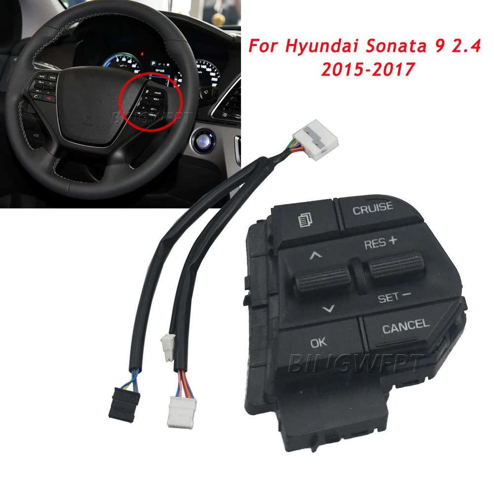 Steering Wheel Cruise Control Switch for Hyundai Sonata 9 2.4 2015-2017, Multifunction Speed Control Button Car Accessory
Steering Wheel Cruise Control Switch for Hyundai Sonata 9 2.4 2015-2017, Multifunction Speed Control Button Car Accessory