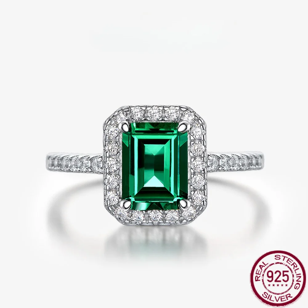 New S925 sterling silver ring cultivated emerald 6 * 8 ring women's retro versatile engagement jewelry
New S925 sterling silver ring cultivated emerald 6 * 8 ring women's retro versatile engagement jewelry