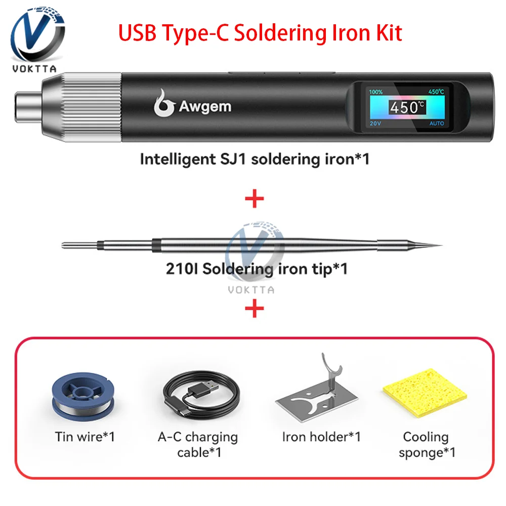 100W Smart Soldering Iron 300-450℃ Adjustable Temperature Electric Soldering Iron Welding Equipment Portable Repair Welding Tool
100W Smart Soldering Iron 300-450℃ Adjustable Temperature Electric Soldering Iron Welding Equipment Portable Repair Welding Tool