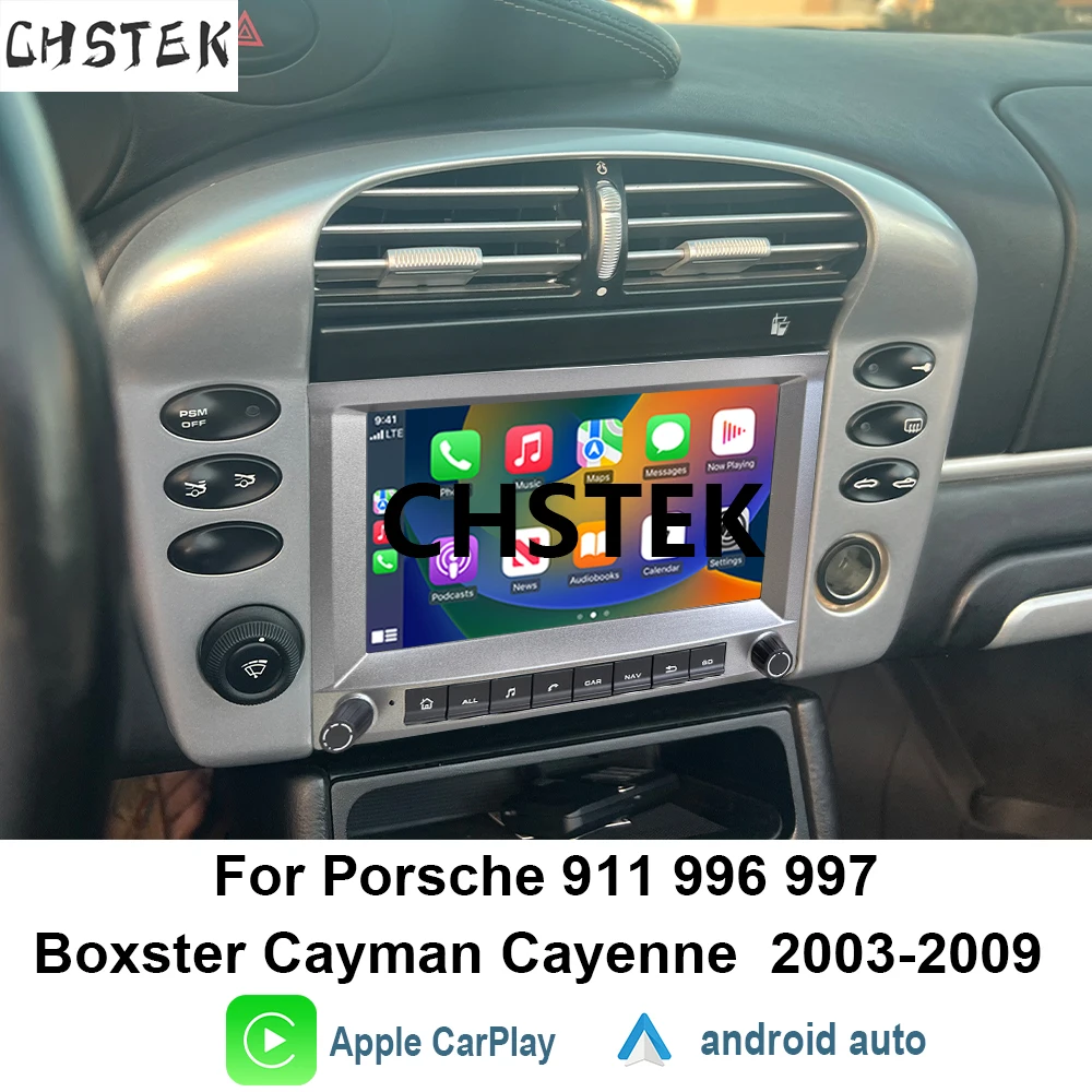 CHSTEK Car Radio For Porsche Cayman 911 Cayenne 996 Boxster 997 MK2 2003-2009 Wireless Carplay Bluetooth Navigation WIFI 4G GPS
CHSTEK Car Radio For Porsche Cayman 911 Cayenne 996 Boxster 997 MK2 2003-2009 Wireless Carplay Bluetooth Navigation WIFI 4G GPS