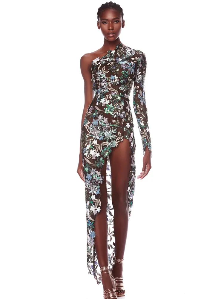 Women Celebrity Sexy Long Sleeve Embroidery Sequins Bodycon Midi Dress 2024 Elegant Evening Party Club Dress Vestido
Women Celebrity Sexy Long Sleeve Embroidery Sequins Bodycon Midi Dress 2024 Elegant Evening Party Club Dress Vestido