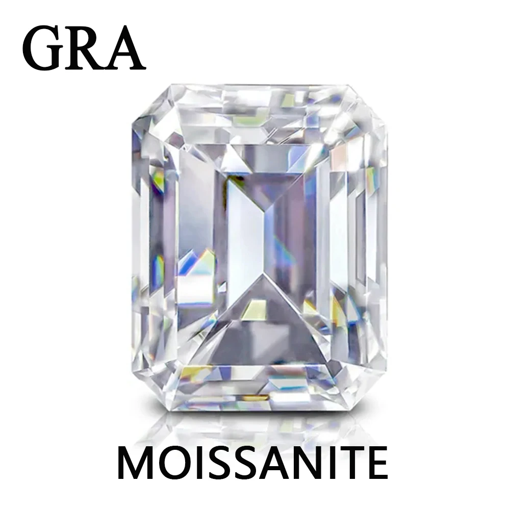 High Quality Moissanite Diamond With Certificate Emerald Cut VVS1 White D Color Gem Lab Grown Diamond Wife Woman Birthday Gift
High Quality Moissanite Diamond With Certificate Emerald Cut VVS1 White D Color Gem Lab Grown Diamond Wife Woman Birthday Gift