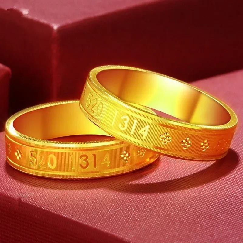 24K AU999 Pure Gold Couple Ring for Men & Women - 1314 - themed Wedding Ring, Wholesale, Perfect for Chinese Valentines Day Gift
24K AU999 Pure Gold Couple Ring for Men & Women - 1314 - themed Wedding Ring, Wholesale, Perfect for Chinese Valentines Day Gift