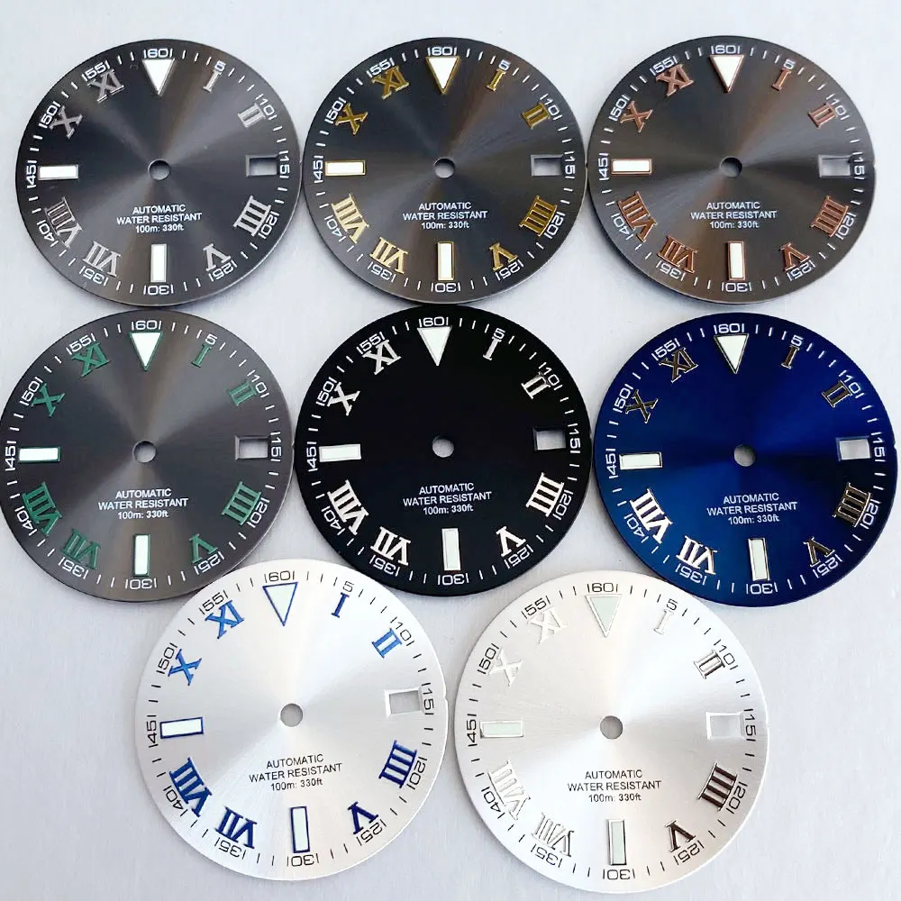 29mm Nologo Watch Dial Hands Set Fit Roman nume Datejust Style NH35 NH36 4R35 4R36 Luminous Automatic Movement Watch Accessories
29mm Nologo Watch Dial Hands Set Fit Roman nume Datejust Style NH35 NH36 4R35 4R36 Luminous Automatic Movement Watch Accessories