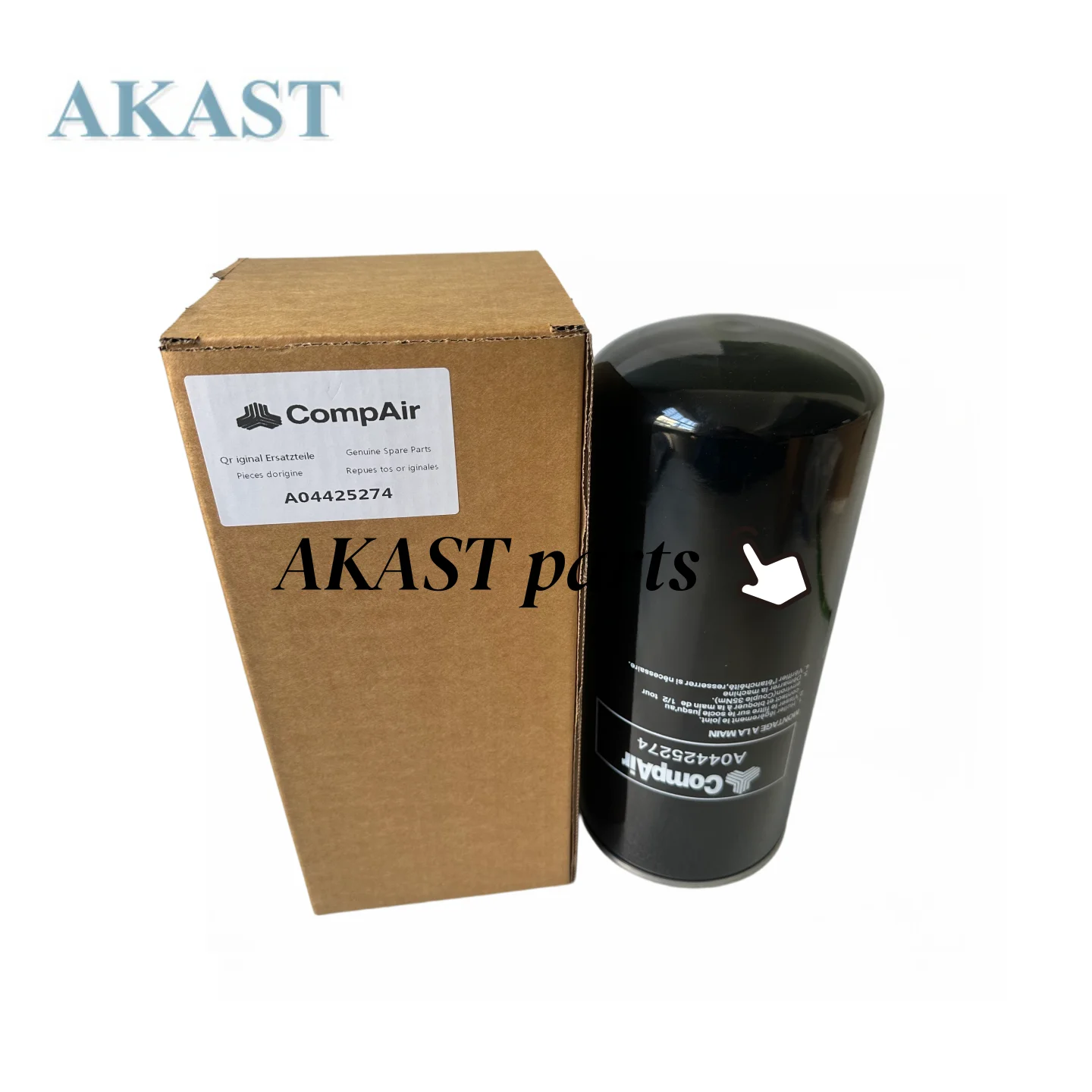 A04425274 Oil Filter Cartridge for CompAir Screw Air Compressor Parts Replacement
A04425274 Oil Filter Cartridge for CompAir Screw Air Compressor Parts Replacement