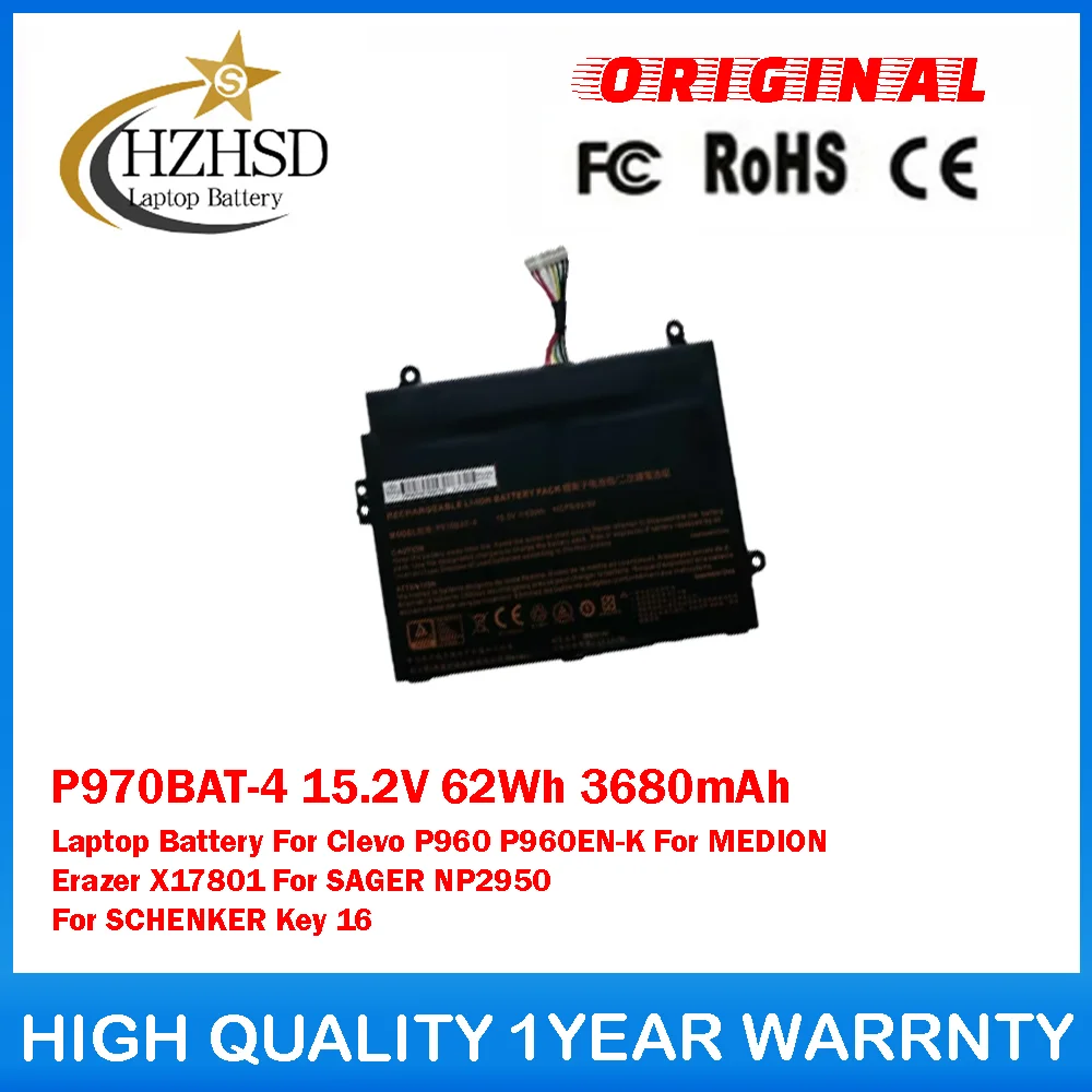 P970BAT-4 15,2 В 62 Втч 3680 мАч Аккумулятор для ноутбука Clevo P960 P960EN-K Для MEDION Erazer X17801 Для SAGER NP2950 Для SCHENKER Key16
P970BAT-4 15,2 В 62 Втч 3680 мАч Аккумулятор для ноутбука Clevo P960 P960EN-K Для MEDION Erazer X17801 Для SAGER NP2950 Для SCHENKER Key16