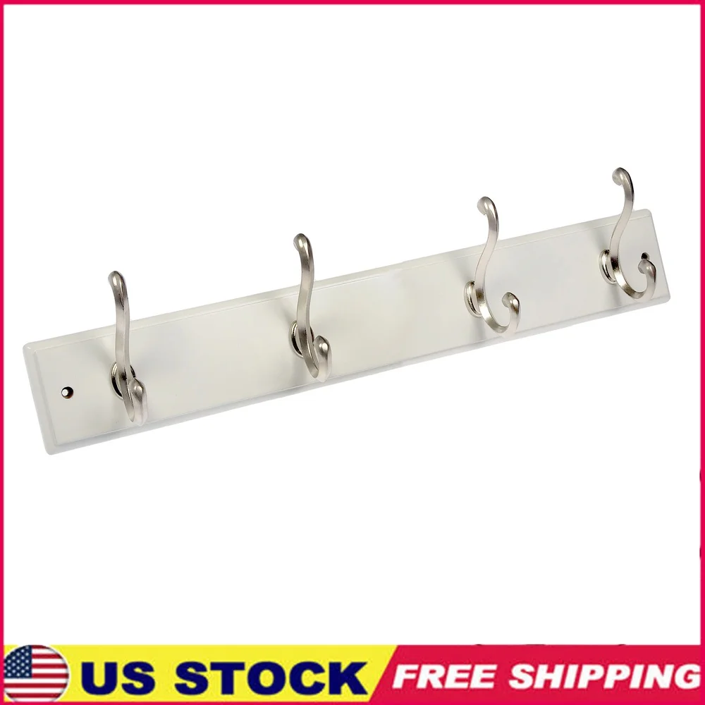 18-дюймовая белая доска с крючками и 4 атласными никелевыми крючками, пальто, сумки, поводки, ключи, полотенца, емкость 30 фунтов, настенное крепление для хранения 
18-дюймовая белая доска с крючками и 4 атласными никелевыми крючками, пальто, сумки, поводки, ключи, полотенца, емкость 30 фунтов, настенное крепление для хранения