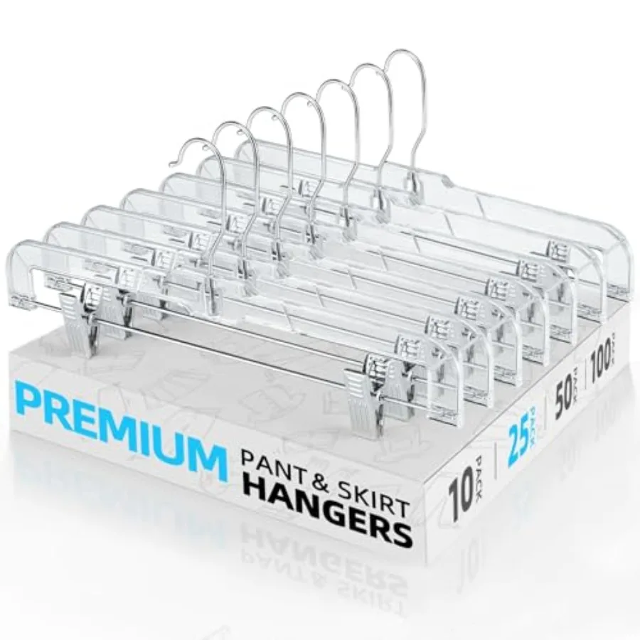 Clear Pants Hangers with Clips 25 Pack Non-Slip Skirt Hangers for Women Upgraded Heavy Duty Plastic Clip Hanger for Pants Trous
Clear Pants Hangers with Clips 25 Pack Non-Slip Skirt Hangers for Women Upgraded Heavy Duty Plastic Clip Hanger for Pants Trous