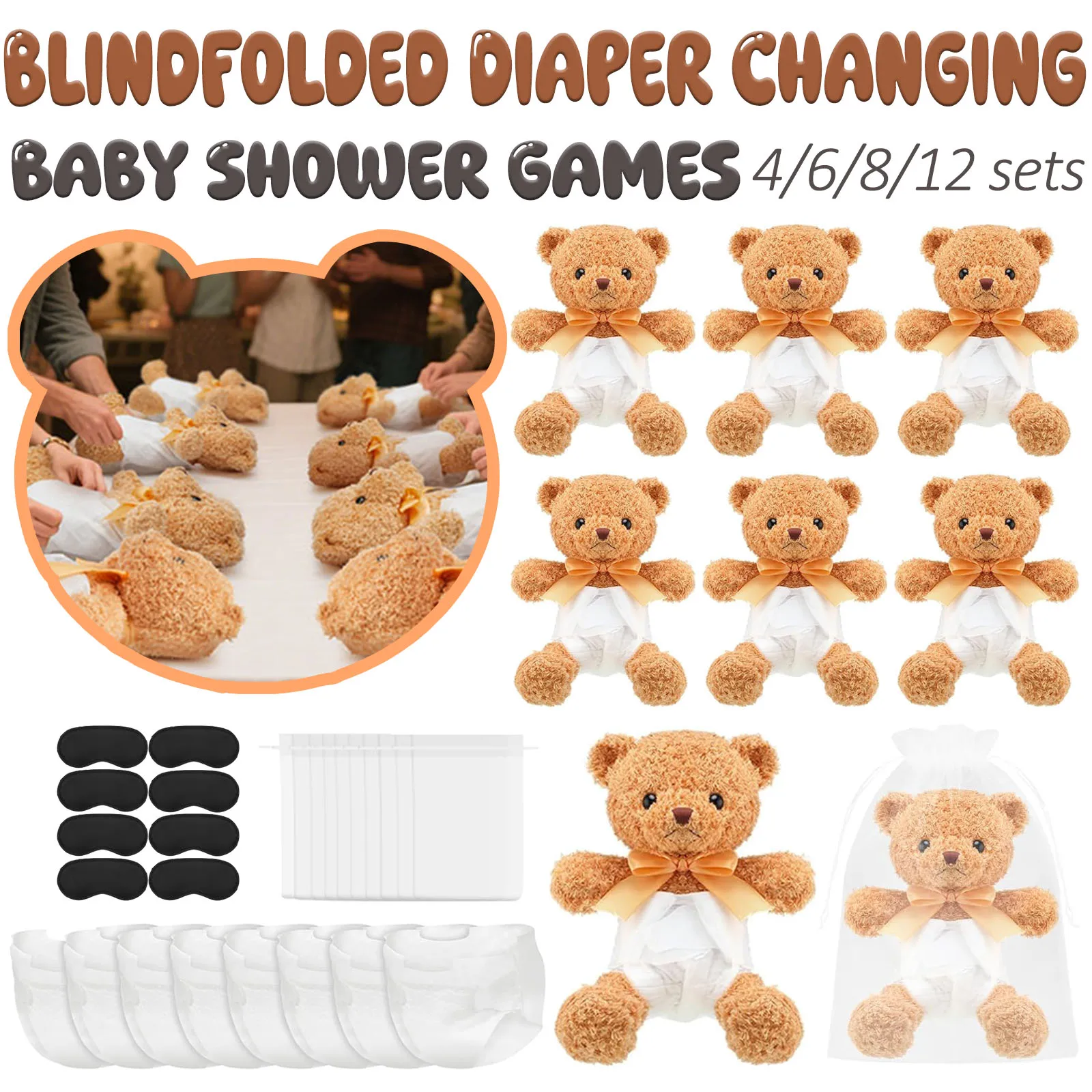 4/6/8/12 Sets Baby Shower Games Prizes Gifts Baby Doll Diapers Bear Blindfolded Diaper Changing Gender Reveal Baby Shower Favors
4/6/8/12 Sets Baby Shower Games Prizes Gifts Baby Doll Diapers Bear Blindfolded Diaper Changing Gender Reveal Baby Shower Favors
