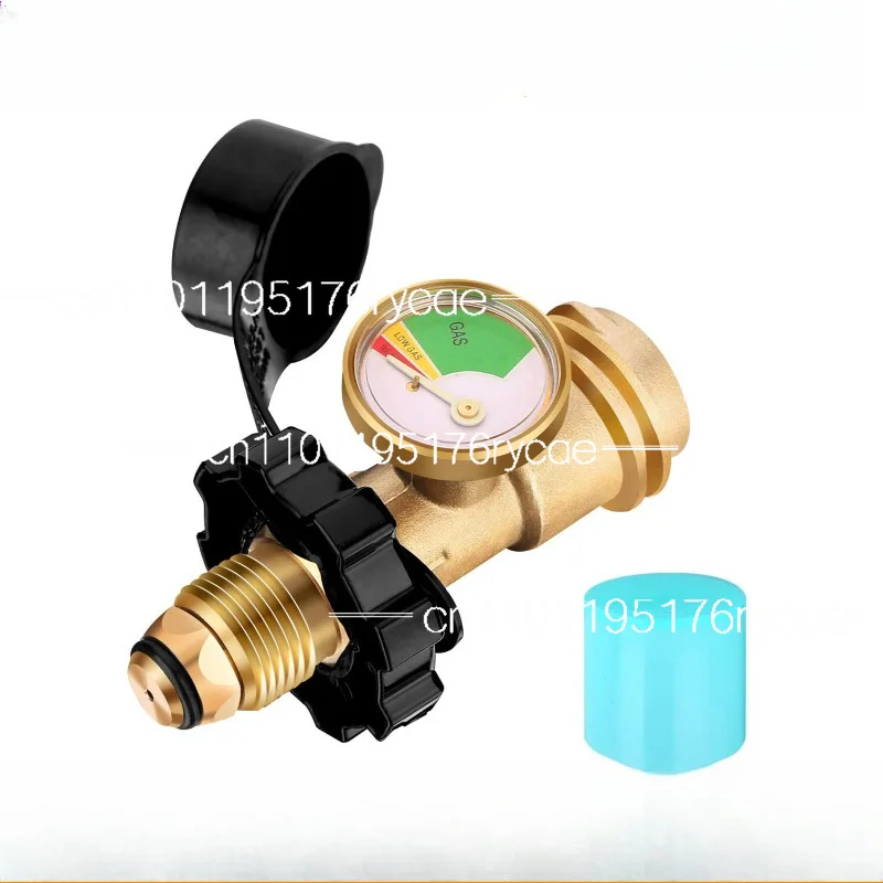 With pressure gauge adapter POL thread to North American standard gas tank interface copper connector
With pressure gauge adapter POL thread to North American standard gas tank interface copper connector