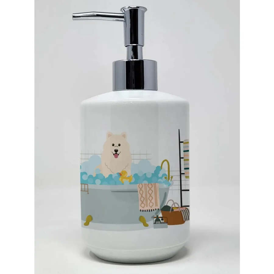 Samoyed in Bathtub Ceramic Soap Dispenser Hand Soap Dispenser Pump Bottles for Bathroom Kitchen Empty Refillable Liquid Soap Co
Samoyed in Bathtub Ceramic Soap Dispenser Hand Soap Dispenser Pump Bottles for Bathroom Kitchen Empty Refillable Liquid Soap Co