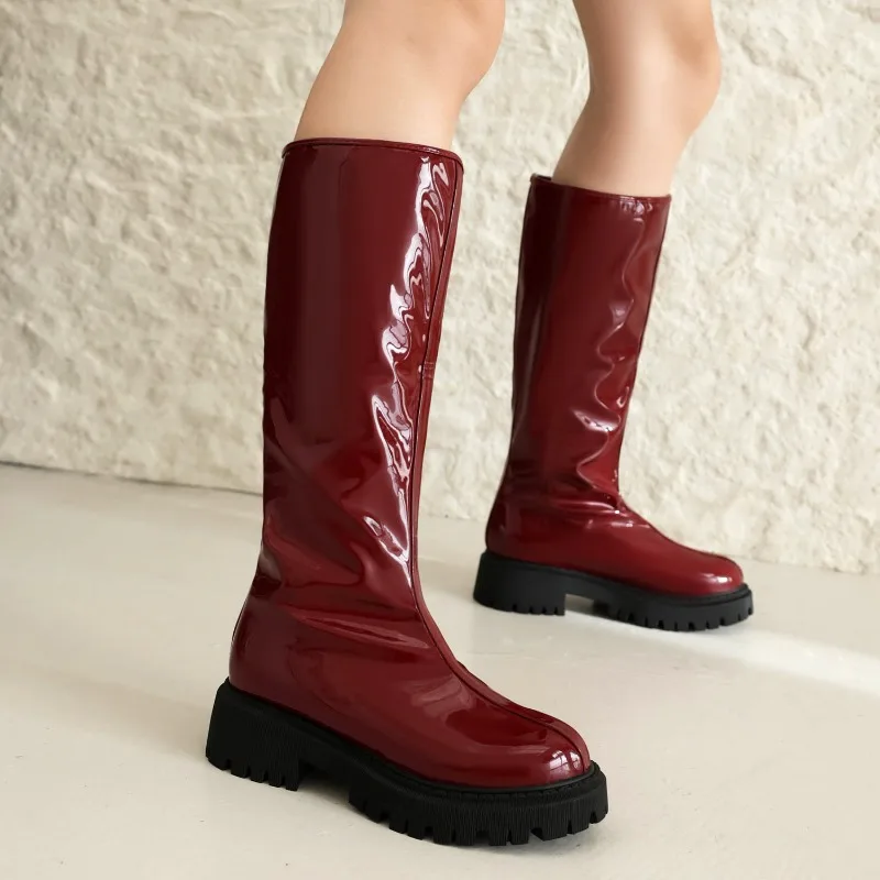 Retro Black Thick Bottom Long Boots Women 2025 Autumn Pu Leather Knee High Boots Woman Plus Size 44 Side Zipper Platform Shoes
Retro Black Thick Bottom Long Boots Women 2025 Autumn Pu Leather Knee High Boots Woman Plus Size 44 Side Zipper Platform Shoes