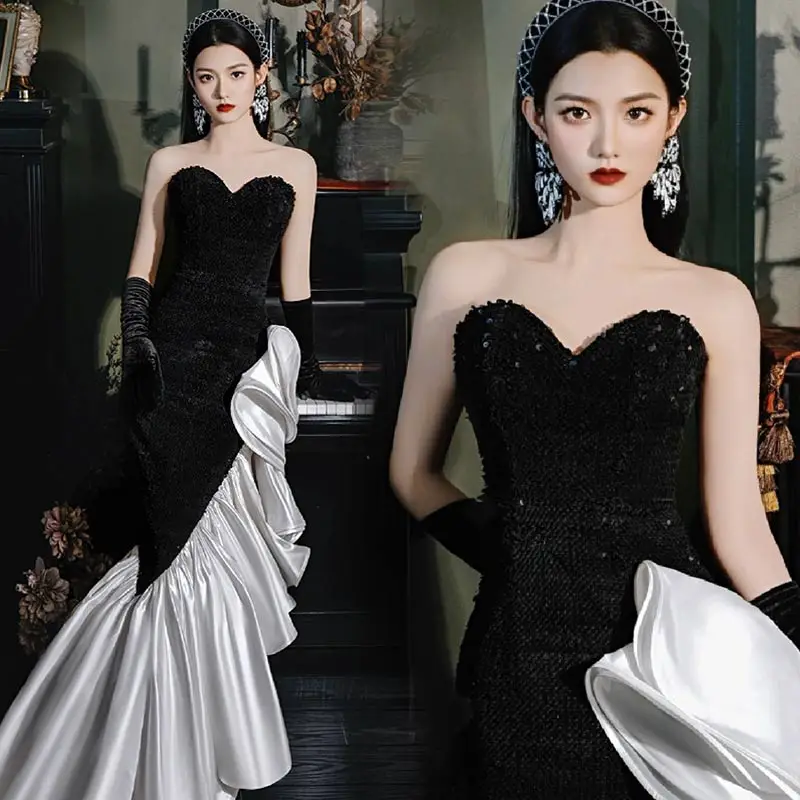 Elegant Fish Tail Evening Gown Women's High-End Sensation Atmosphere Luxury Annual Conference Hostess Ball Dress
Elegant Fish Tail Evening Gown Women's High-End Sensation Atmosphere Luxury Annual Conference Hostess Ball Dress