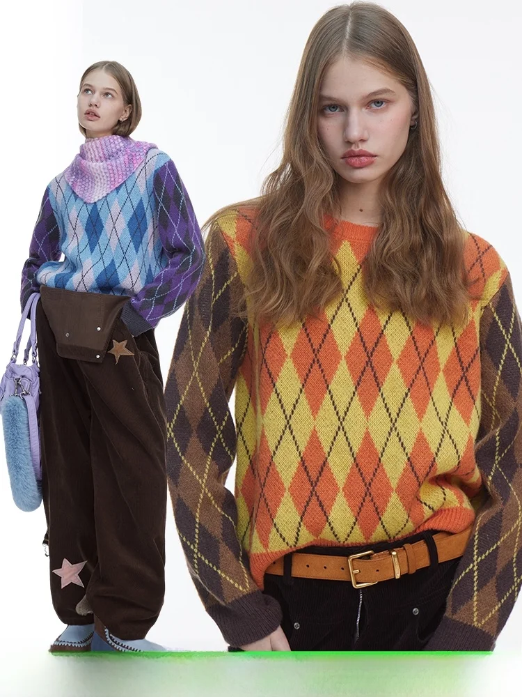 DNT Retro Color Blo Knitted Sweater round Ne Diamond Pattern Casual Sle Versatile Faionable New Arrival Winter 2025
DNT Retro Color Blo Knitted Sweater round Ne Diamond Pattern Casual Sle Versatile Faionable New Arrival Winter 2025