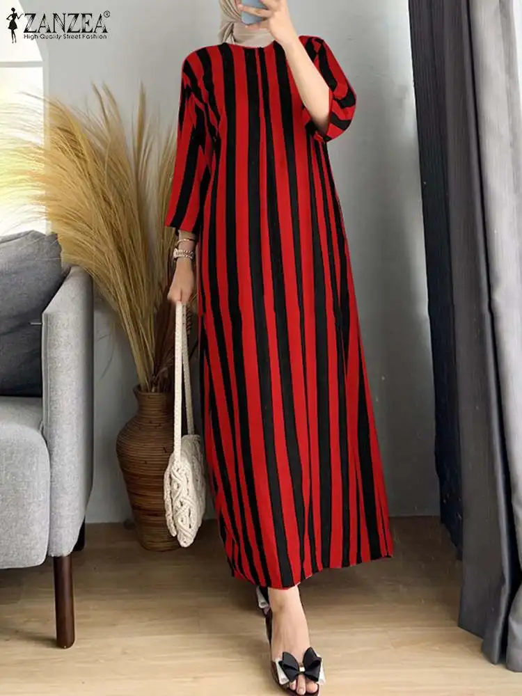 ZANZEA Fashion Dubai Turkey Muslim Dress 2024 Summer Women Casual O Neck 3/4 Sleeve Abaya Vestido Robe Vintage Striped Sundress
ZANZEA Fashion Dubai Turkey Muslim Dress 2024 Summer Women Casual O Neck 3/4 Sleeve Abaya Vestido Robe Vintage Striped Sundress