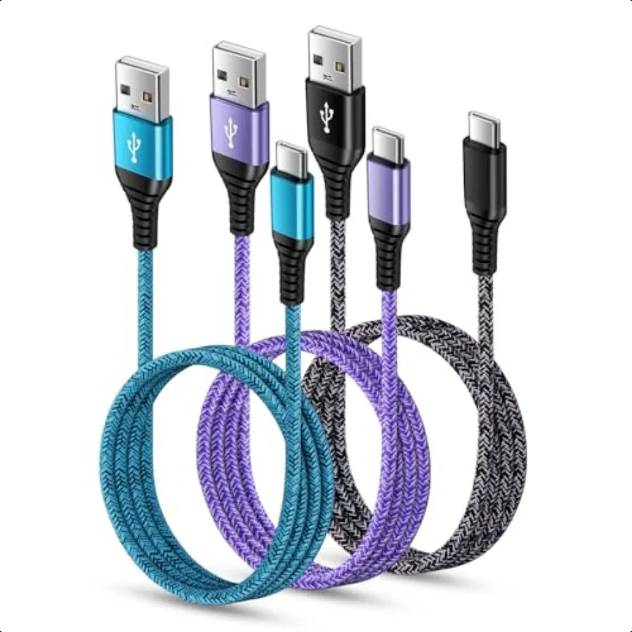 USB C Charger Cable Fast Charging 3 Pack 6ft for iPhone 16 15 Pro Max 15 Plus 15 Pro 15 3.1A Braided Car Cord USB A to USB C An
USB C Charger Cable Fast Charging 3 Pack 6ft for iPhone 16 15 Pro Max 15 Plus 15 Pro 15 3.1A Braided Car Cord USB A to USB C An