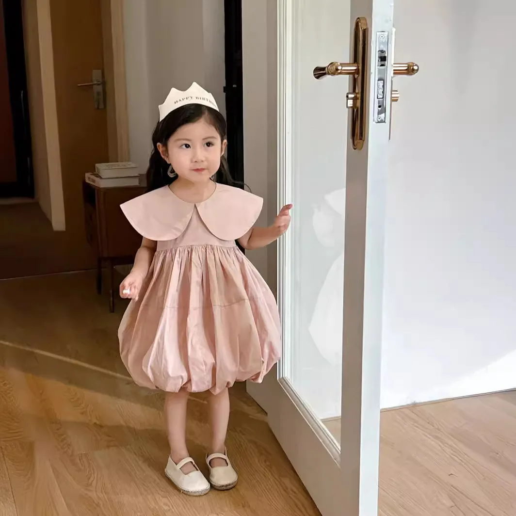 24 Summer New Girl's Small Medium School Doll Neck Dress Fashionable And Cute Korean Children's Cotton Skirt
24 Summer New Girl's Small Medium School Doll Neck Dress Fashionable And Cute Korean Children's Cotton Skirt